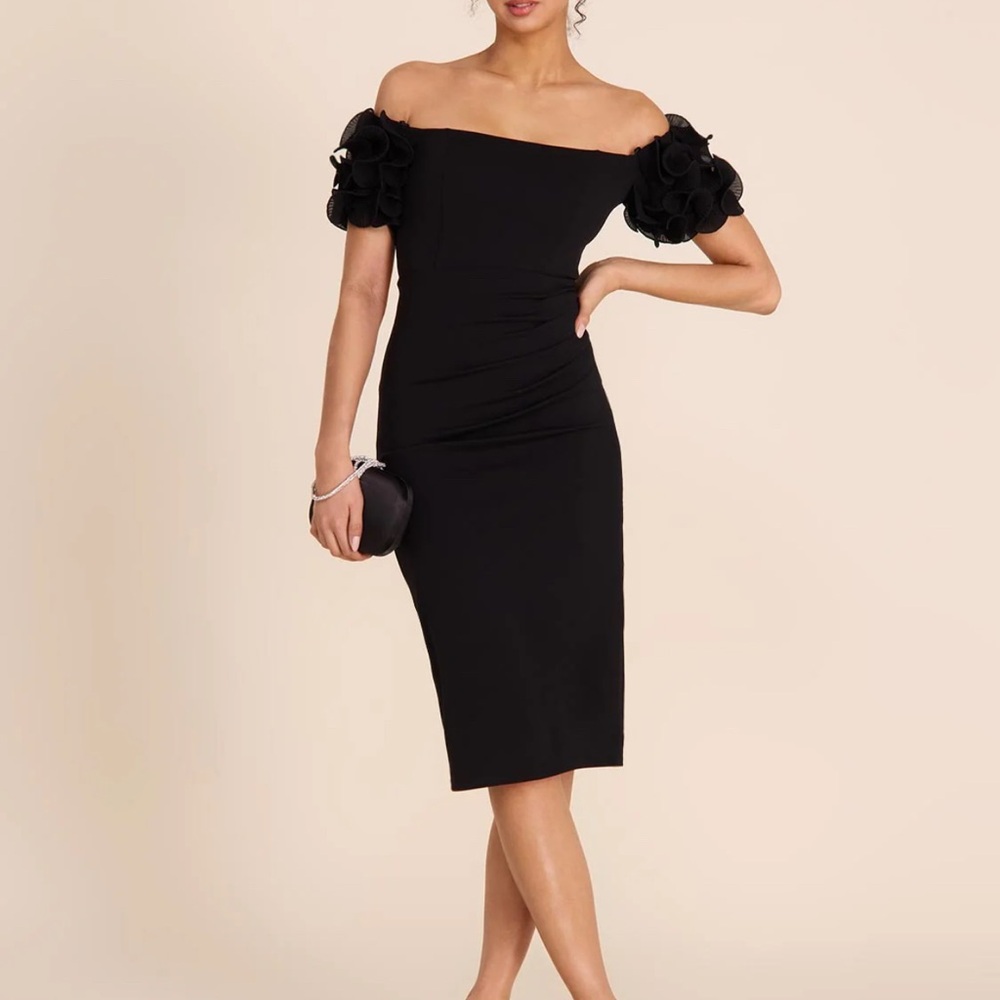 Le Chateau Black Cocktail Dress with Ruffles